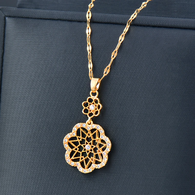 

LEEKER korean fashion Flower Pendants Choker Stainless Steel Necklace For Women Rose Gold Silver Color jewelry 2022 850 LK2