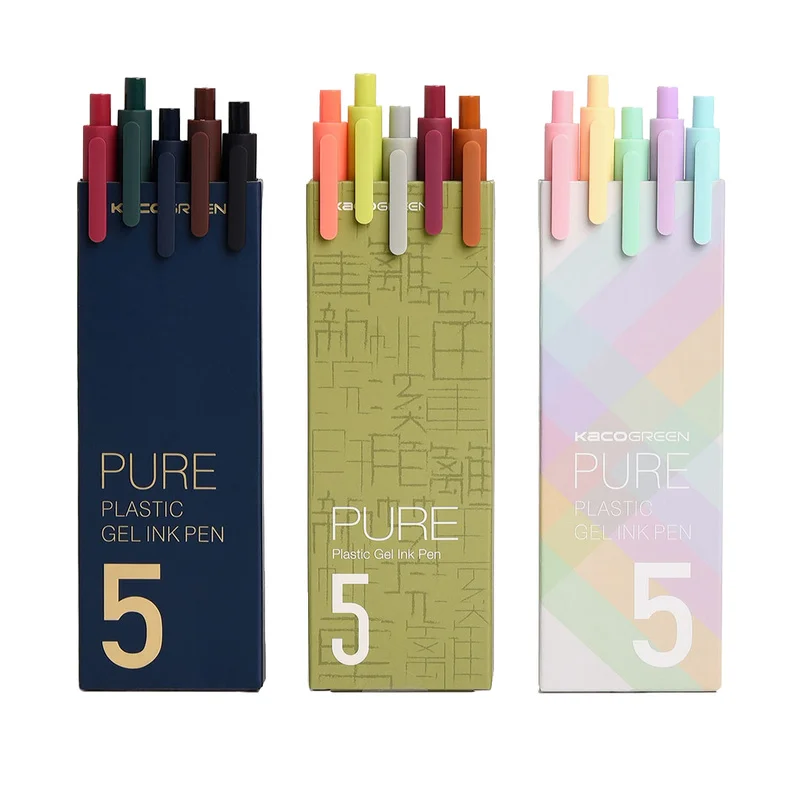 Kaco Cute Retractable Gel Pens Vintage Pen Extra Fine 0.5mm Kawaii Pen Stationery for Kids School Office Supplies Kaco Cute Retractable Gel Pens Vintage Pen Extra Fine 0.5mm Kawaii Pen Stationery for Kids School Office Supplies