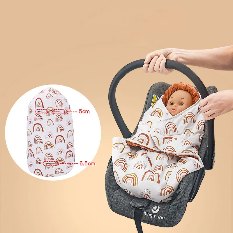 

Зимнее Хлопковое одеяло для новорожденных, детские пеленки, осенняя утолщенная шапочка для детской коляски, бархатный противоударный спал...