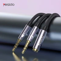 yesido 3 5mm jack microphone headset audio splitter cable female to 2 male headphone mic aux extension cables for computer