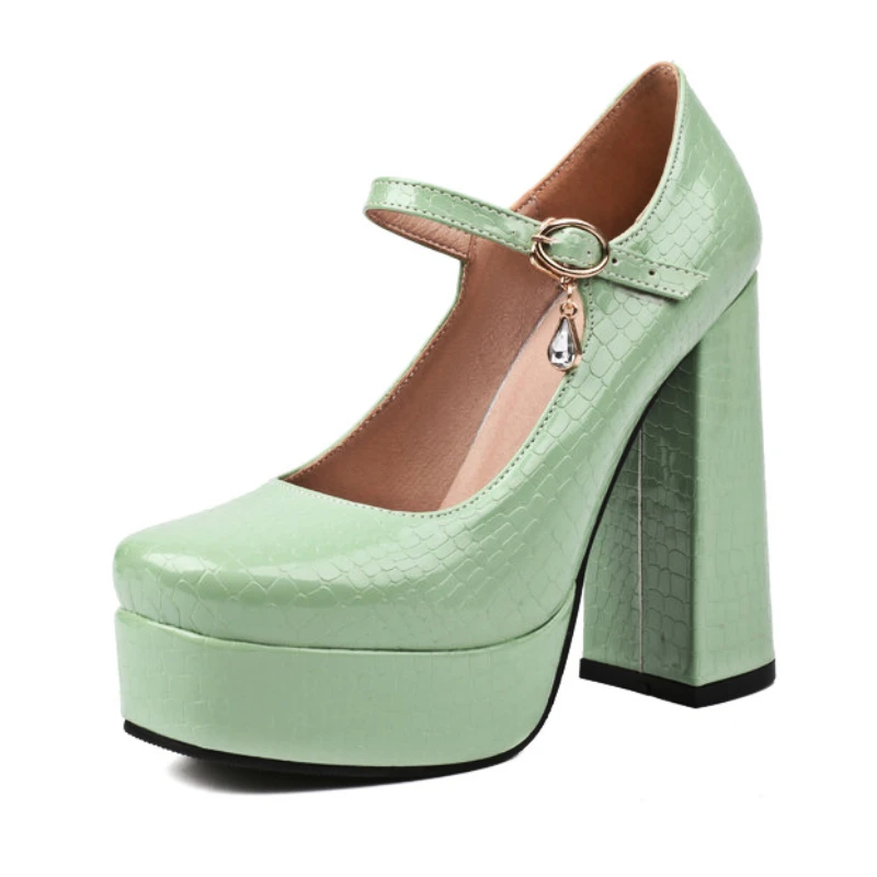 

Platform High Heels Women, 2023 Spring and Autumn Brand New Mary Jane Shoes Pumps Designer Luxury Zapato De Tacón, Big Size 45