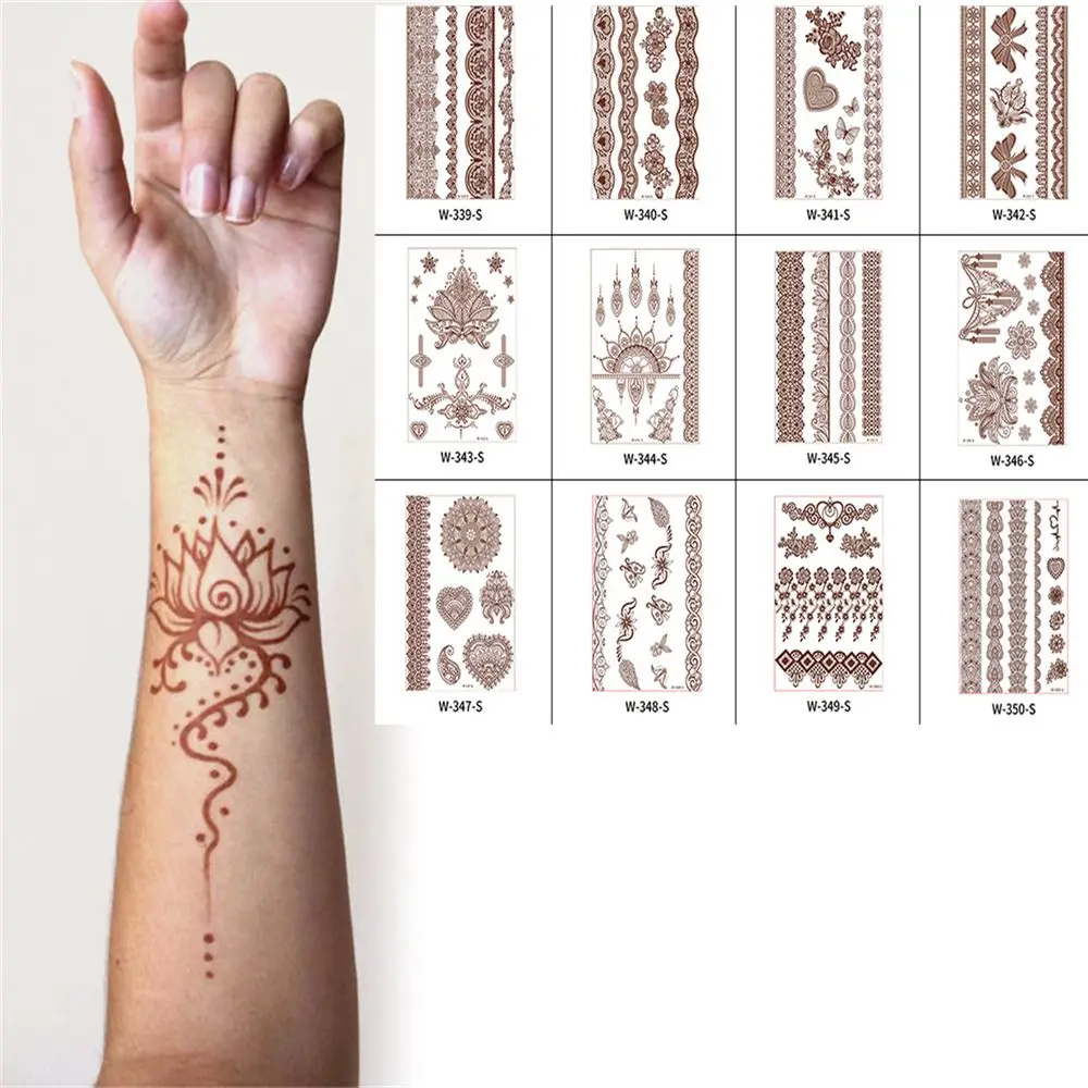 Simulation Waterproof Finger Red Brown Herb Fake Tatto Body Stickers Temporary Tattoos Tattoos Stickers