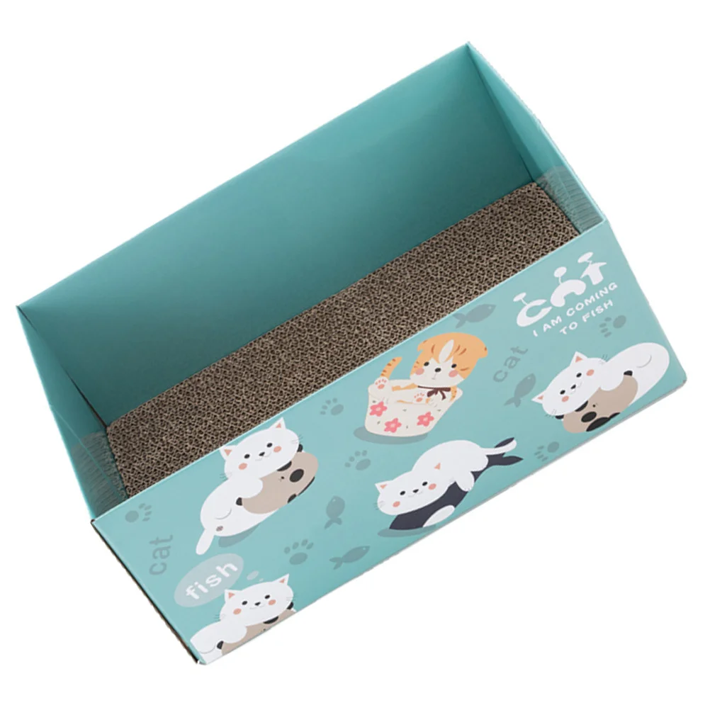 

Cat Mat Toy Cat Scratcher Cardboard Floor Lounger Pet Scratch Pad Blue Toy Cat Scratching Post The Cat Cat Corrugated Box