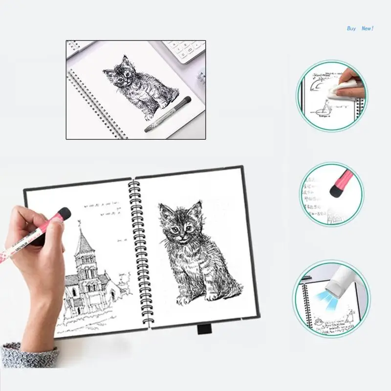 

Portable A4 Drawing Pad Kit with Eraser Pen Rewritable Special Paper for Student