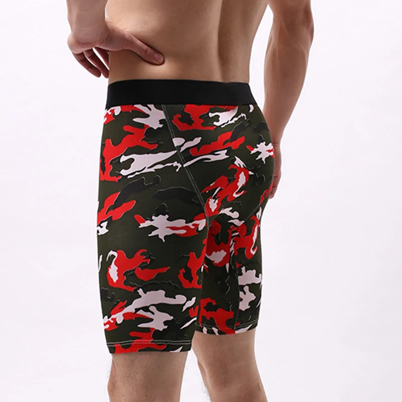 3Pcs/Lot Men's Sports Camouflage Shorts Underpants Pure Cotton High Quality Trend Men's Long Boxers