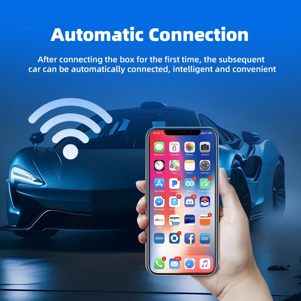 Фото BEPOCAM 2-в-1 Беспроводной CarPlay Smart Mini Box Android Auto для штатных автомобильных мультимедийных систем, 5 ГГц Wi-Fi, Type-C/USB, Plug and Play CarPlay №3