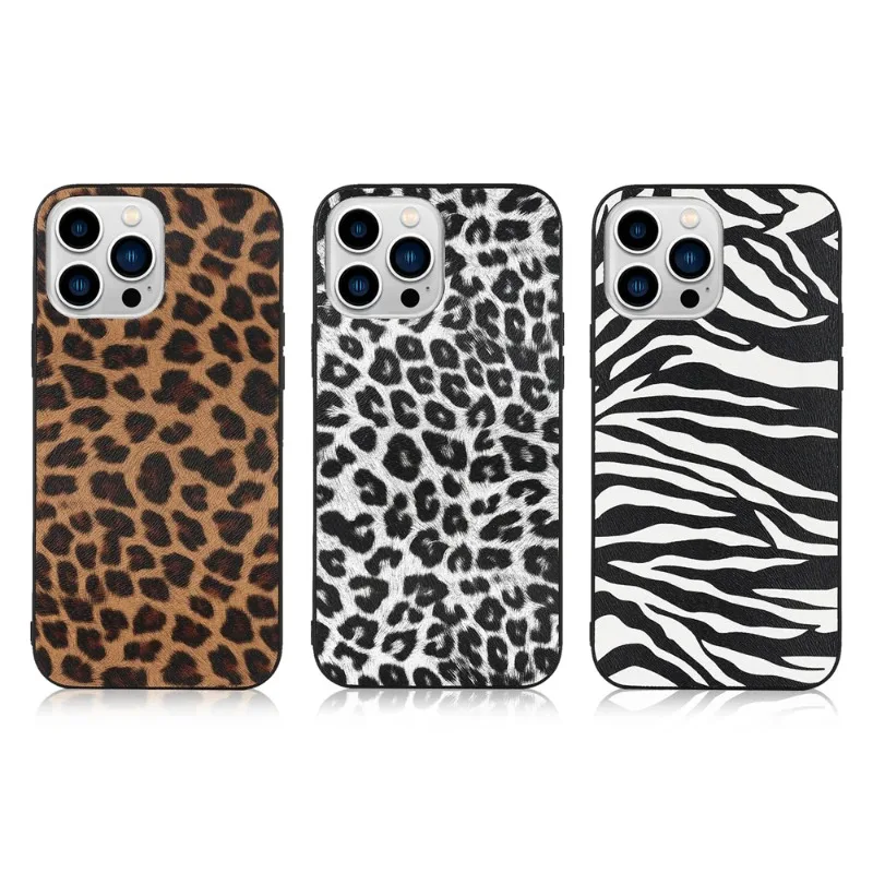 ins Sexy Leopard pattern animal leather soft Case For iPhone 16 15 14 13Mini 12 11 Pro Max XS XR SE 8Plus back phone cover Coque