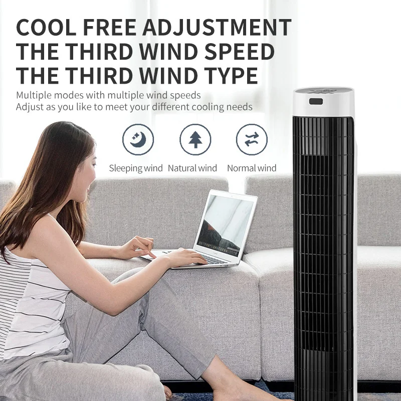 

2022 Tower Fan Remote Control Silent Vertical Bladeless Fan Bladeless Floor Standing Fan Portable Air Conditioner Fans For Home