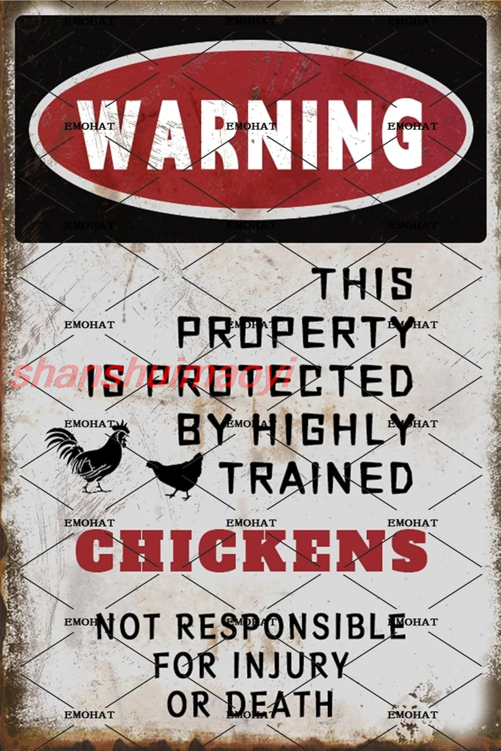 Оловянные вывески EMOHAT. Винтажное предупреждение. Эта собственность защищается.