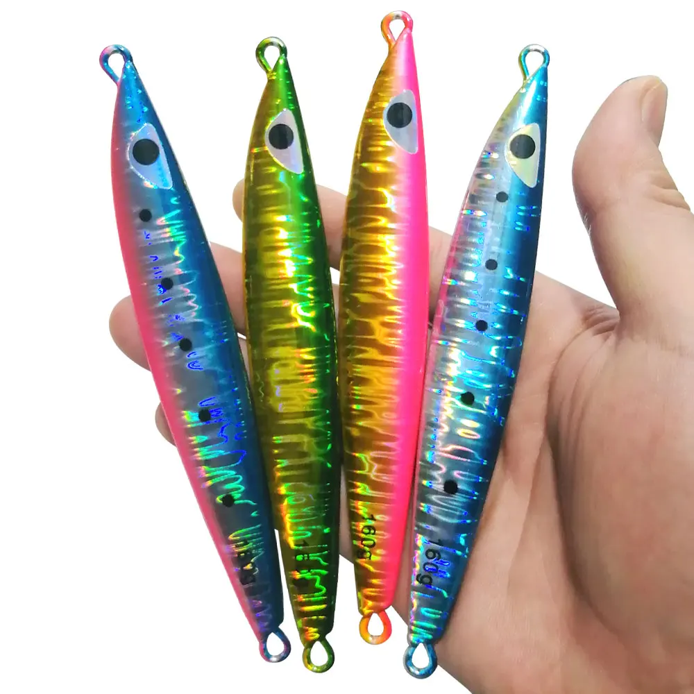 AS Slow Falling JIg Metal Hard Bait Lure Fishing Angler UV Glow Jig 3D Print 130g160g Sinking Seabass Jigging Pesca Bait