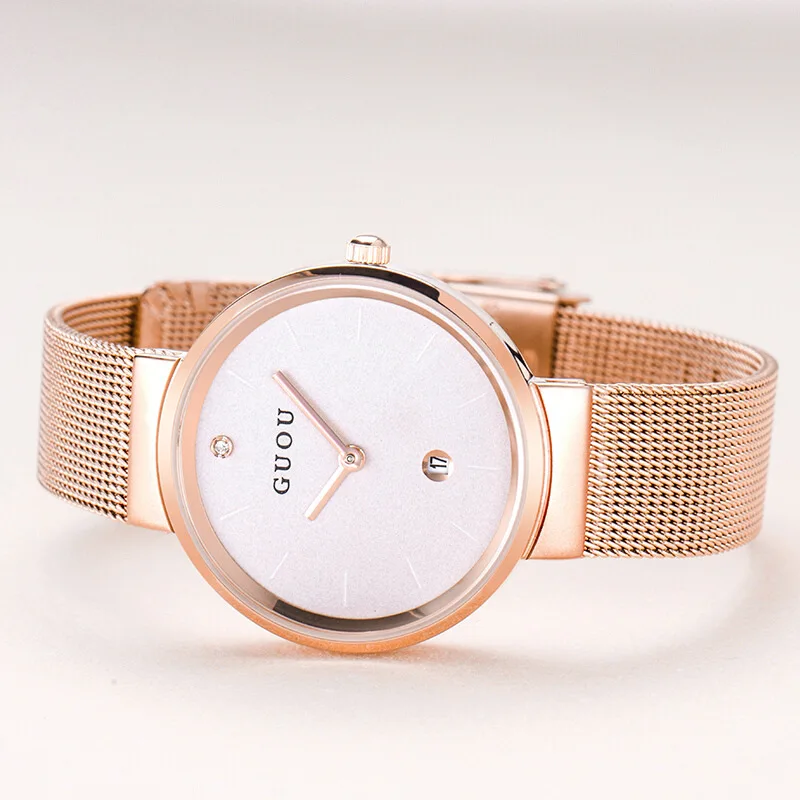 Little fresh student women's watch fashion simple belt diamond inlaid Watch