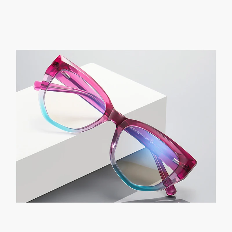 

Роскошные Брендовые очки «кошачий глаз» с защитой от синего света, женские дизайнерские градиентные оптические очки, оправа для очков для чтения, очки с пластиной для мужчин
