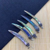 irregular chili shape abalone shell pendant sticky diamond fashion pendant for diy making necklace bracelet size 12x65 18x80mm
