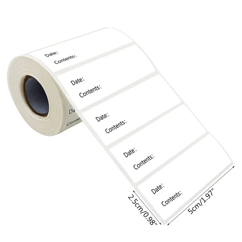 

J2FB 500pcs Kitchen Stickers Refrigerator Freezer Food Storage Date Content Labels for Container Bag Jar Packing