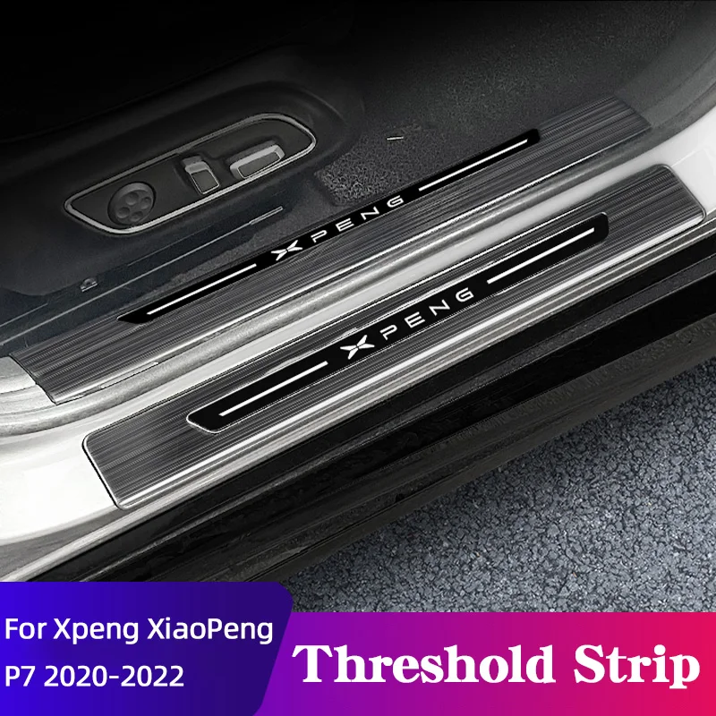 

Car Threshold Strip For Xpeng XiaoPeng P7 2020-2022 Stainless Steel Door Sill Welcome Pedal Scratch Resistant Accessories