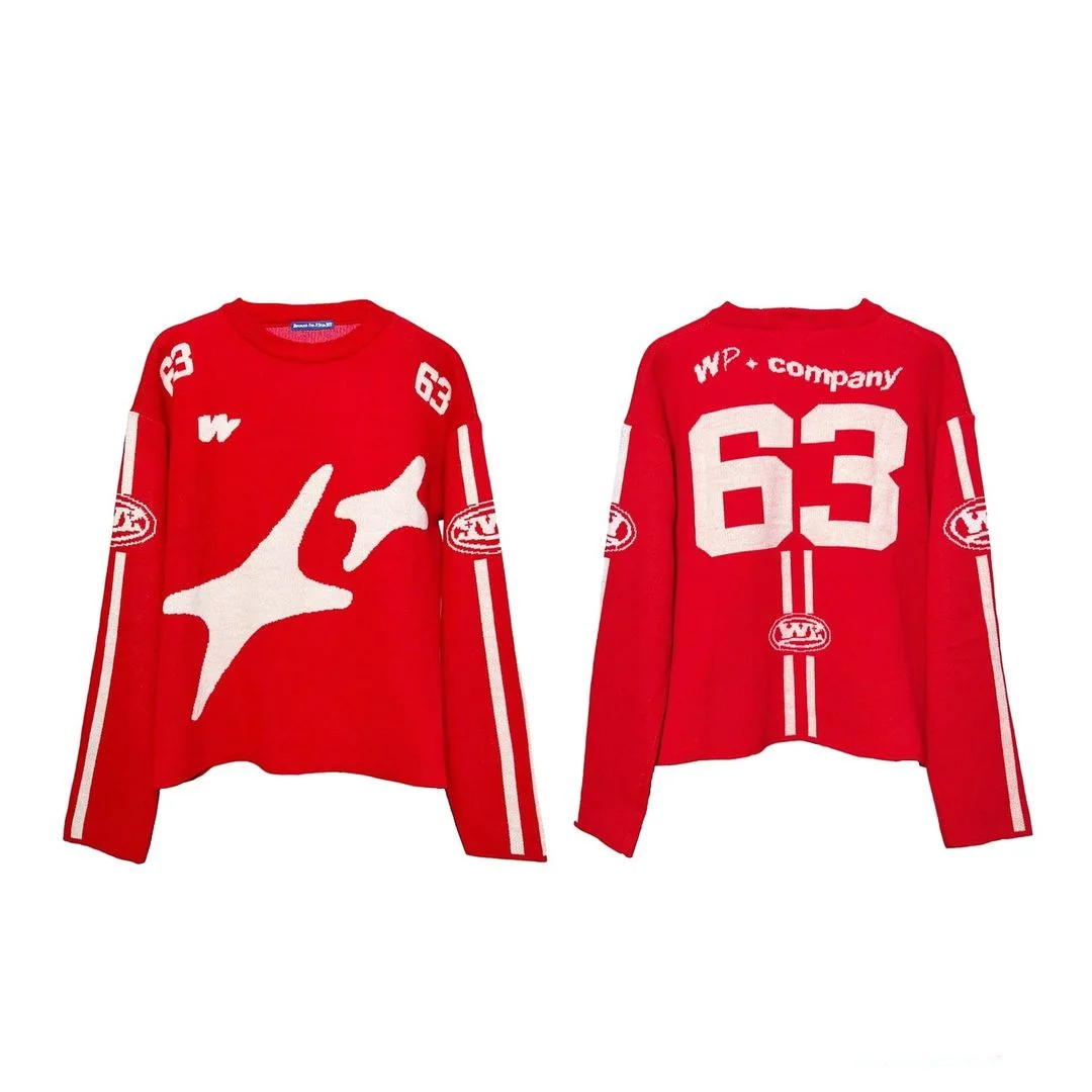 Y2k зимний пуловер с длинными рукавами и круглым вырезом уличный вязаный