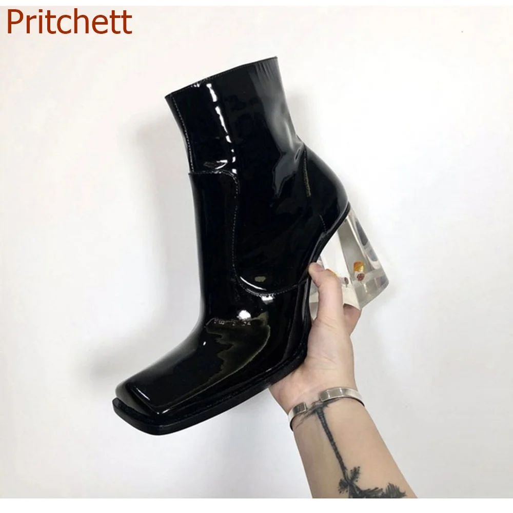 

Square Toe Strange Style Women Boots Short Boots Mid Calf Fashion Side Zipper Sexy Comfortable Women Shoes 2023 New Arrivals