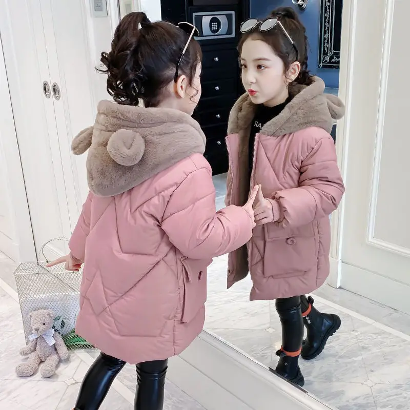 

Girls Winter Coat Cartoon Girls Coats Thick Warm Childrens Jacket Casual Style Kids Winter Clothes 5-14year