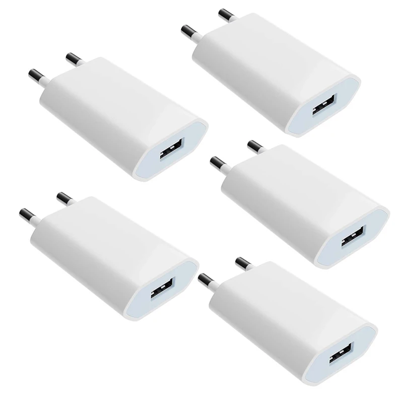5Pcs/lot USB Charging EU Wall Charger for Apple iPhone 7 8 6 6S Plus X XR XS 11 12 13 Pro Max 5 5S SE 2020 Plug Adapter |