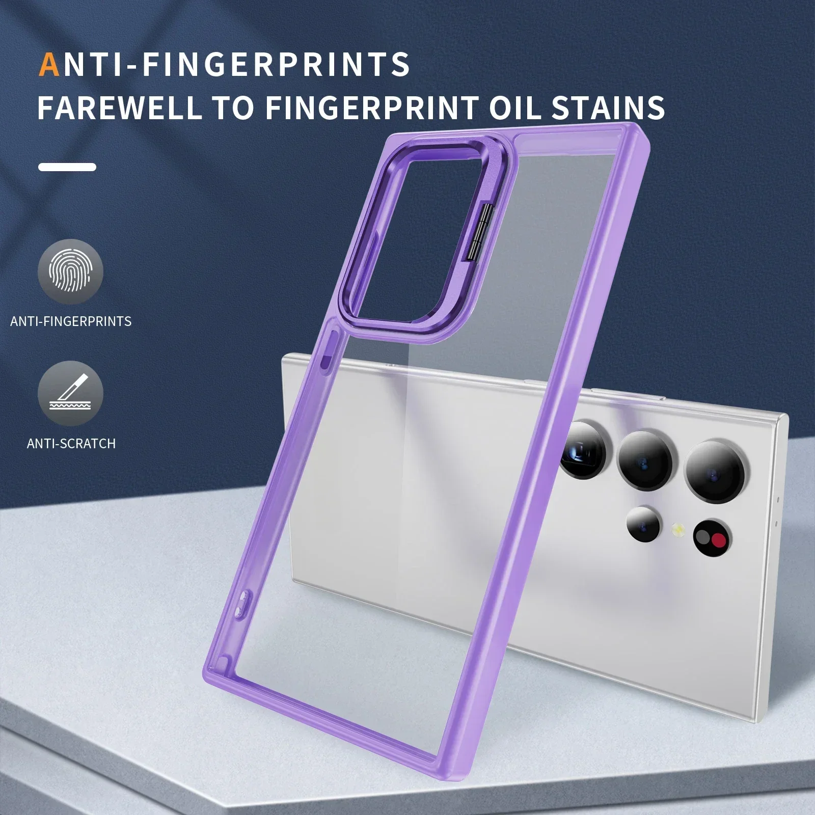 Прозрачный акриловый чехол для телефона из ПК с кронштейном Samsung Galaxy S25 S24 FE Plus