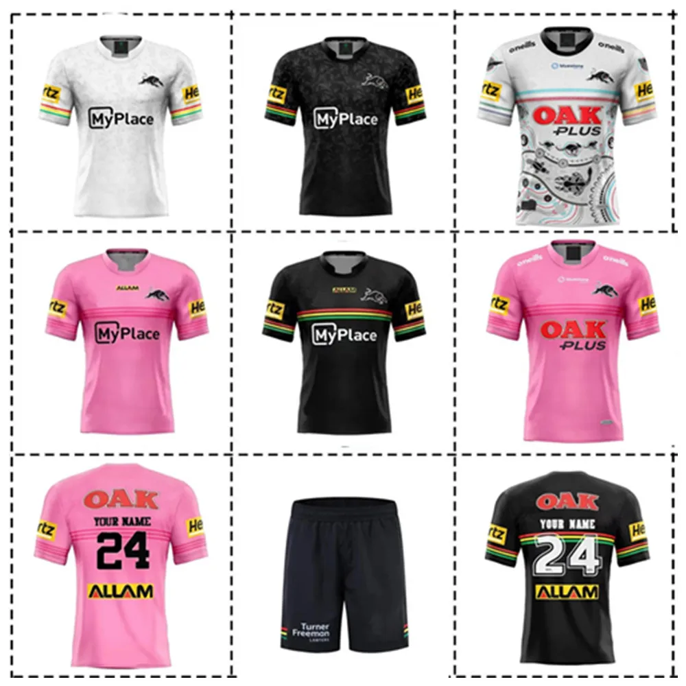 

2024 г., Джерси для регби Penrith Panthers Home/ Away/local/дрессировка, Мужские Размеры: Искусственная кожа (печать номера пользовательского имени)