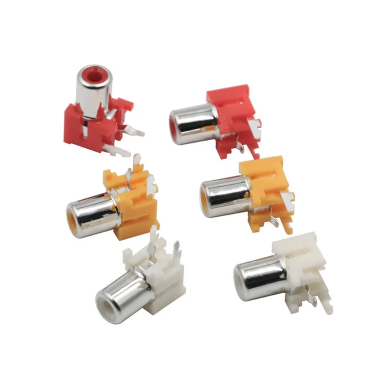 

Free shipping 100PCS RCA socket 2 pin AV with the core socket audio video socket PCB soldering lotus seat AV-8.4-5