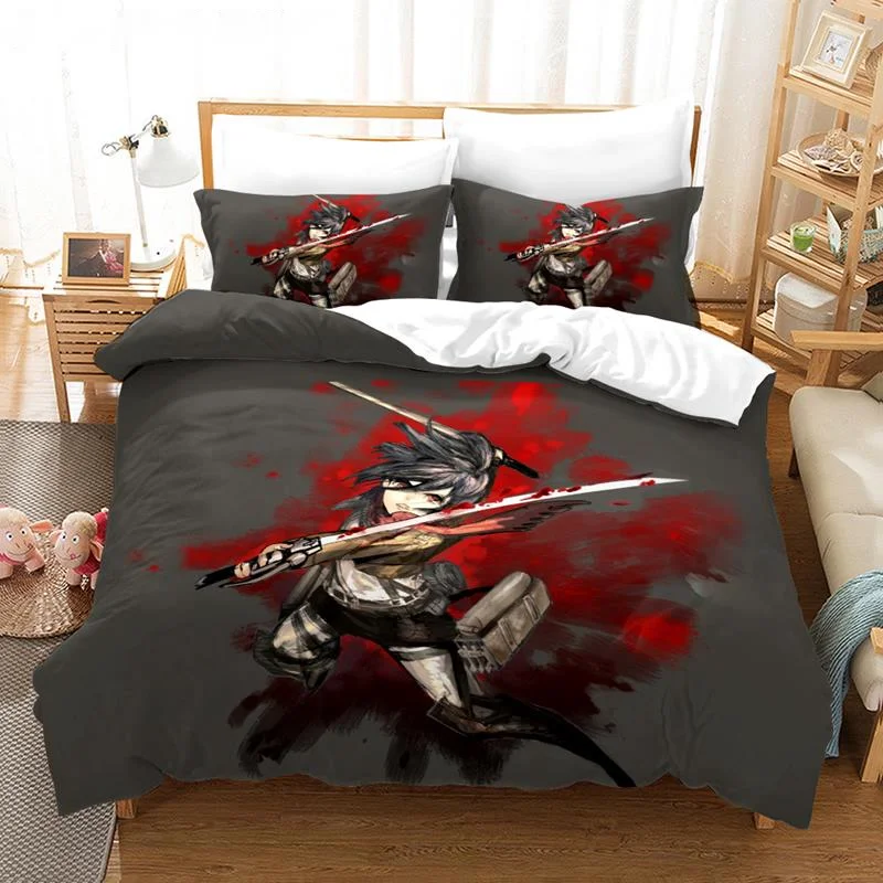 

Set King Duvet Cover Pillow Case Comforter Cover Adult Kids Bedclothes Bed Linens Titan Printed Bedding