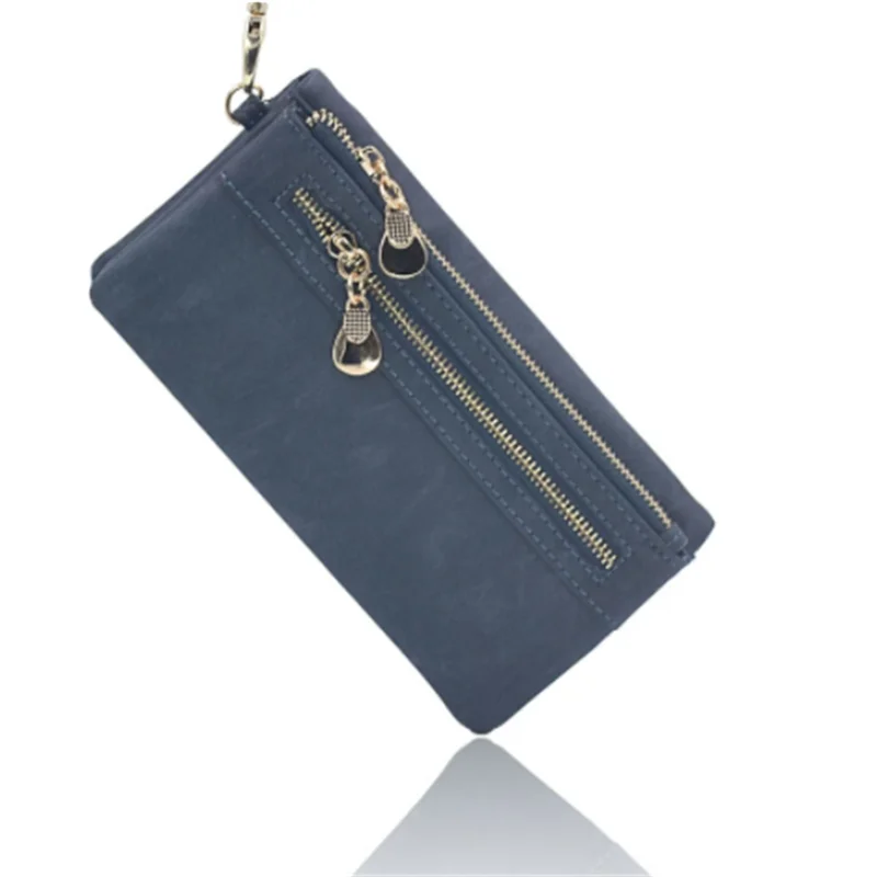 

PU Leather Women's Wallet Solid Color Zipper Long Wallet Simple Personality Women's Handbags Coin Purse Mobile Phone Bag