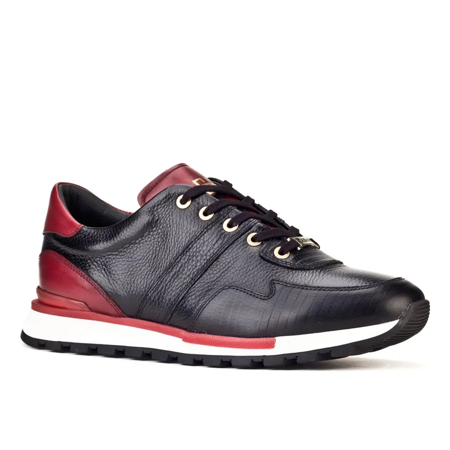Genuine Leather Black Lace-Up Men Casual Shoes