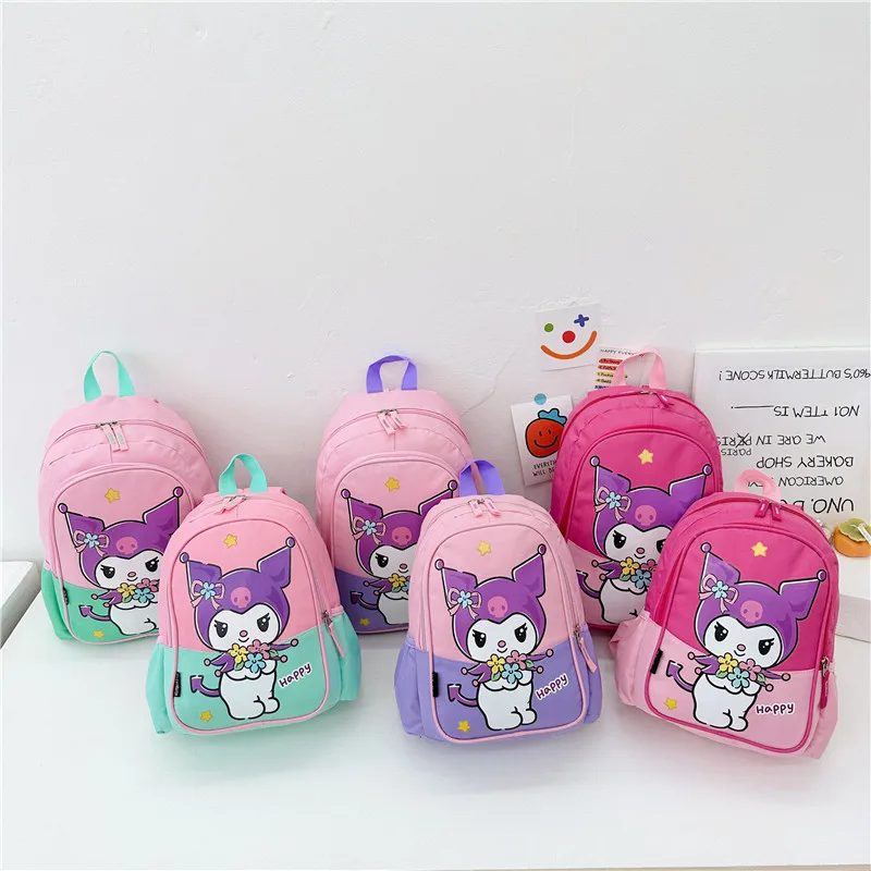 

Милый школьный ранец с аниме Sanrio, рюкзак Kuromi для мальчиков и девочек, школьные ранцы My Melody, сумка для детского сада, вместительные канцелярские принадлежности, подарок