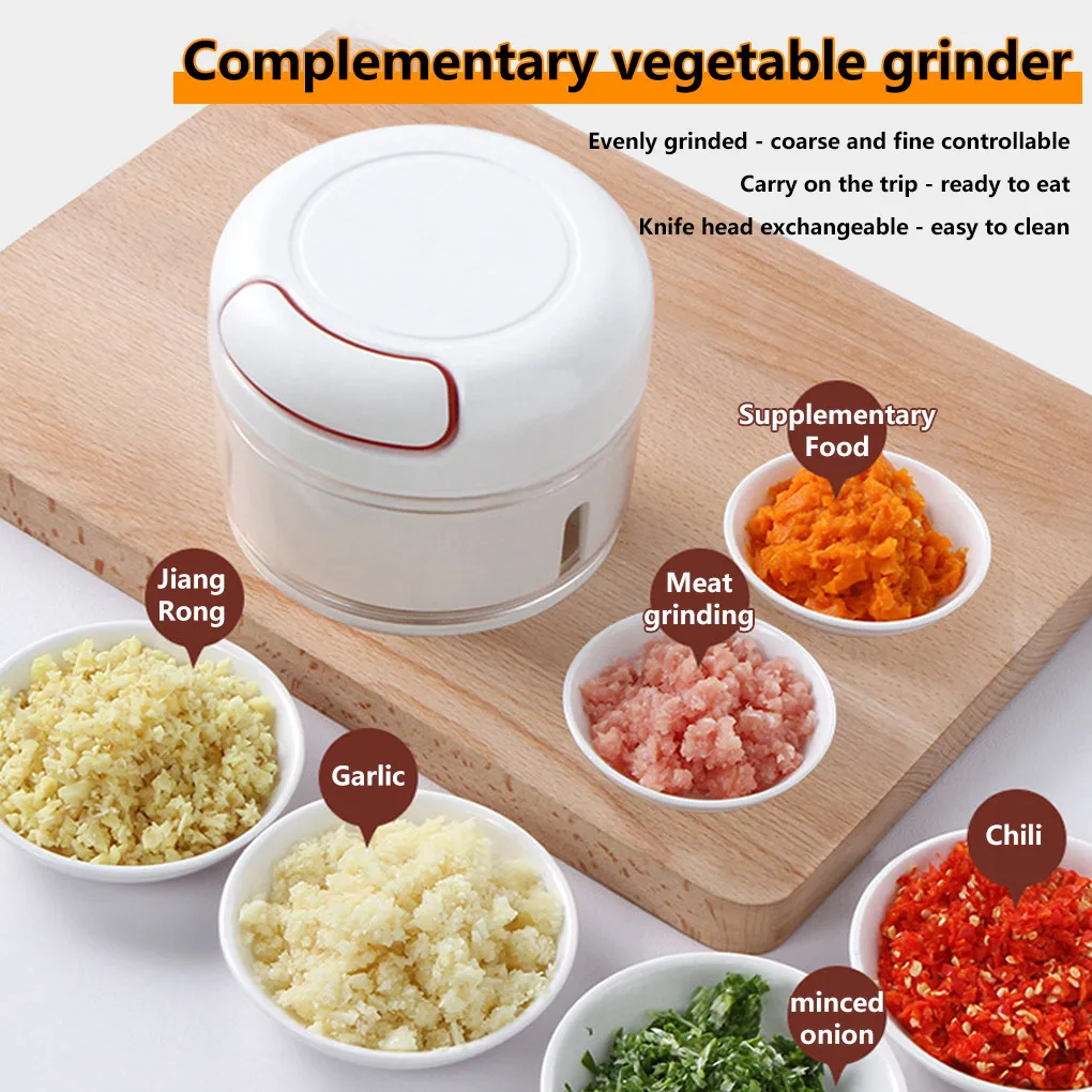 

Garlic Chopper Grinders Food Puller Crusher Portable Average ABS Masher Condiment Blender for Fruits Meat Vegetable New