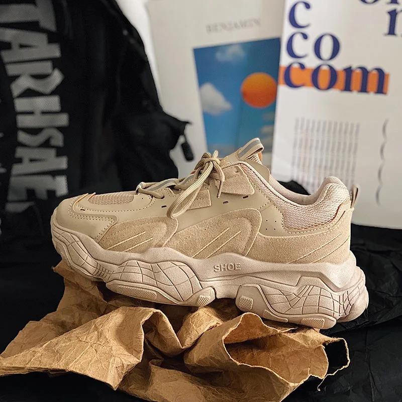 

WSNG Men's Shoes 2022 Spring New All-match Hong Kong Style Sports Dad Shoes Men's Trendy Shoes Thick-soled Casual Shoes Boys-44