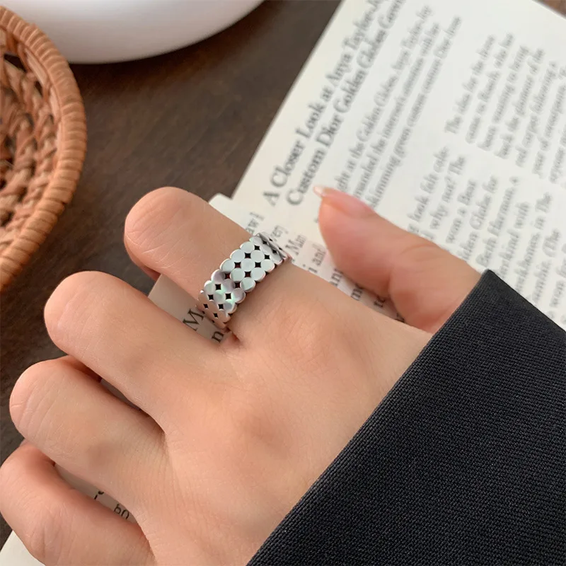 Женское Винтажное кольцо на палец простое серебряного цвета с широким