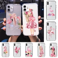 animal flamingo cute phone case for iphone 11 12 13 mini pro xs max 8 7 6 6s plus x 5s se 2020 xr clear case