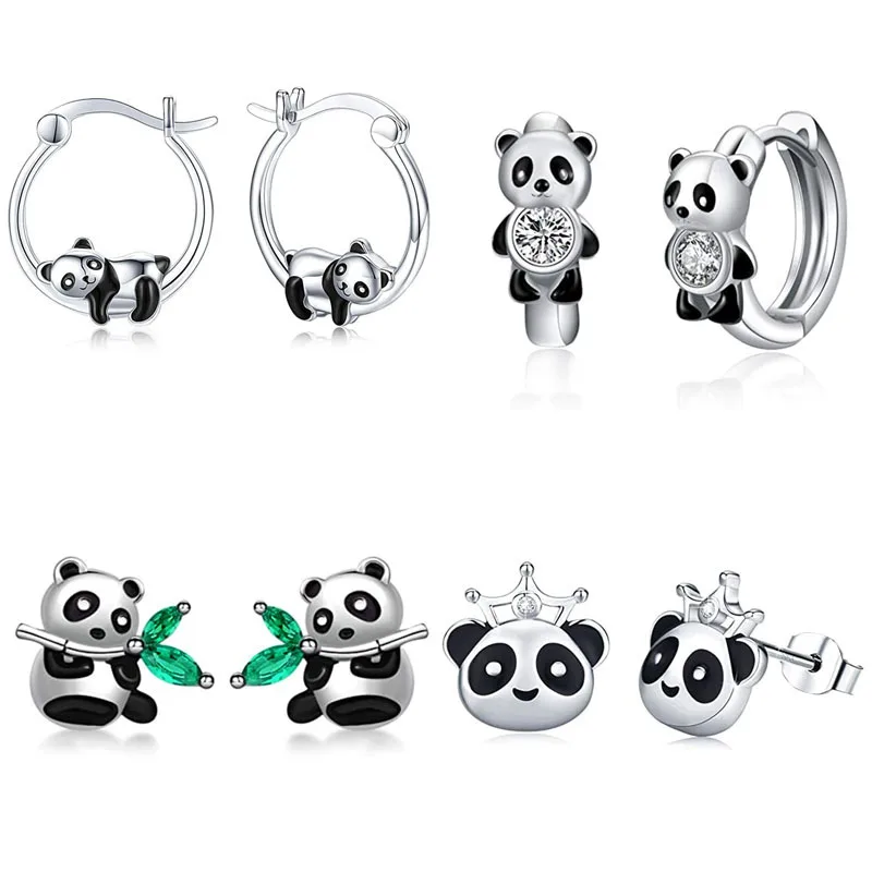 

2023 New Black Panda Earrings Female Cute Small Animals Fashion High-end Personality Design Ear Jewelry Jewelry Jewelry