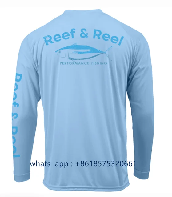 Men Reef Reel Quick Dry Fishing Shirt Long Sleeve Performance Protection UV Shirt Camisa De Pesca Custom Logo Fish Clothing 1