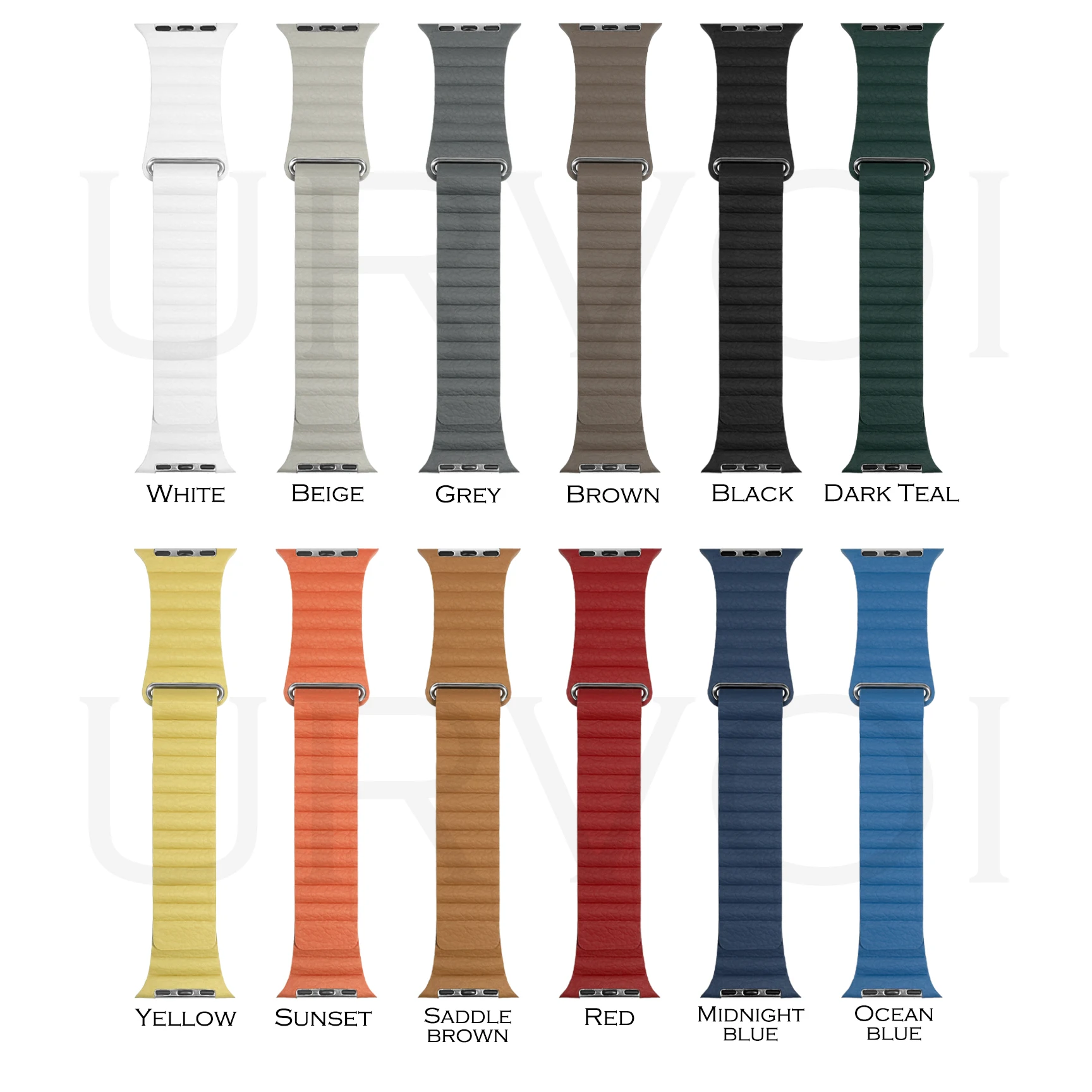 Кожаный ремешок URVOI для apple watch ultra series 8 7 6 SE 543 iwatch кожаный мягкий удобный