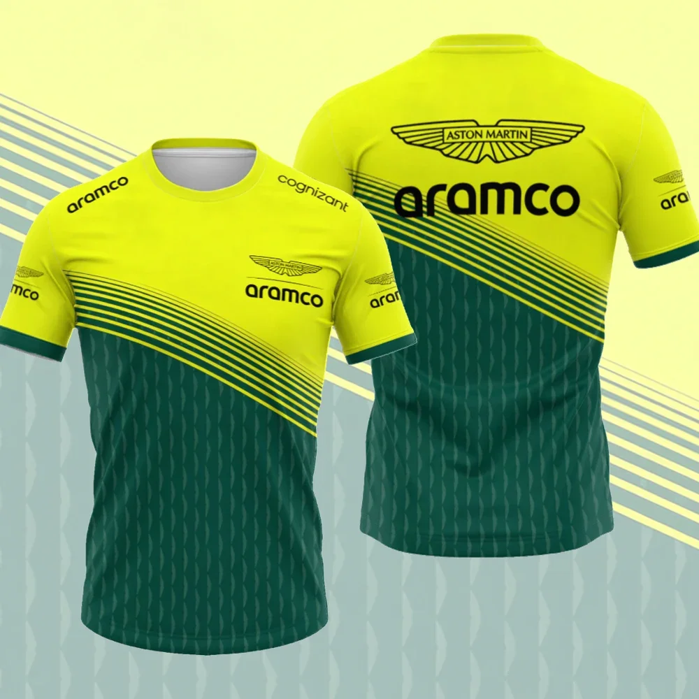 Фото Футболка Aston Martin Alonso 14 Fans Racing Team, летняя мужская футболка с коротким рукавом, новинка 2026 года, модная мужская одежда №2