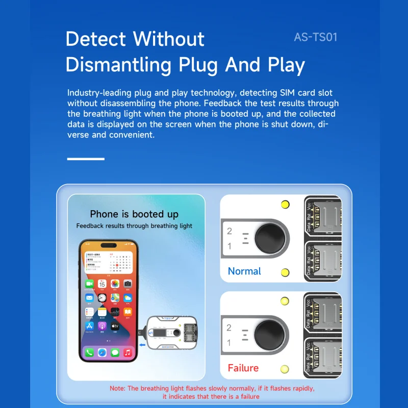 AWESHINE Тестер SIM-карты без разборки встроенное обнаружение сопротивления сиода