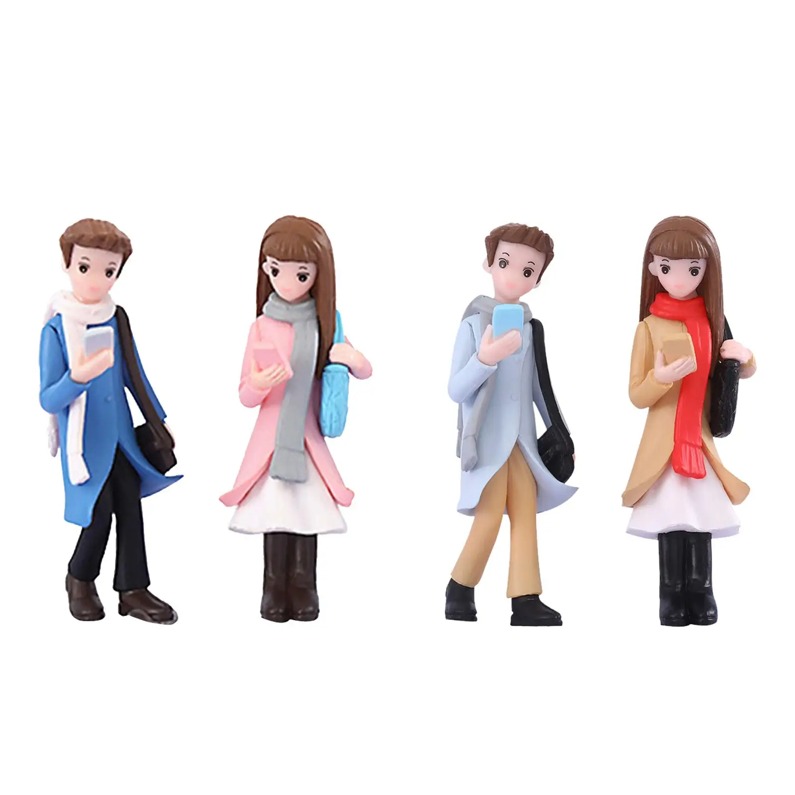 

Phone Couple Miniature Standing Park Street People Figures Character Figure People Figurines Set for DIY Scene Decoration Layout