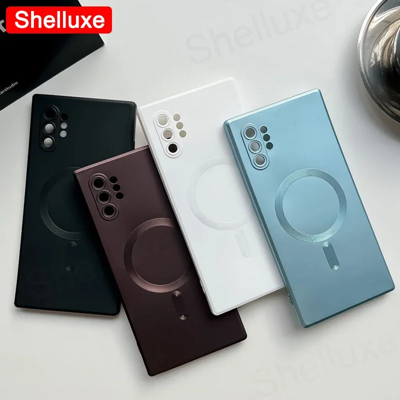 Чехол для Note10 Plus Shelluxe Luxury Magsafe с беспроводной зарядкой мягкий чехол из ТПУ Samsung Galaxy
