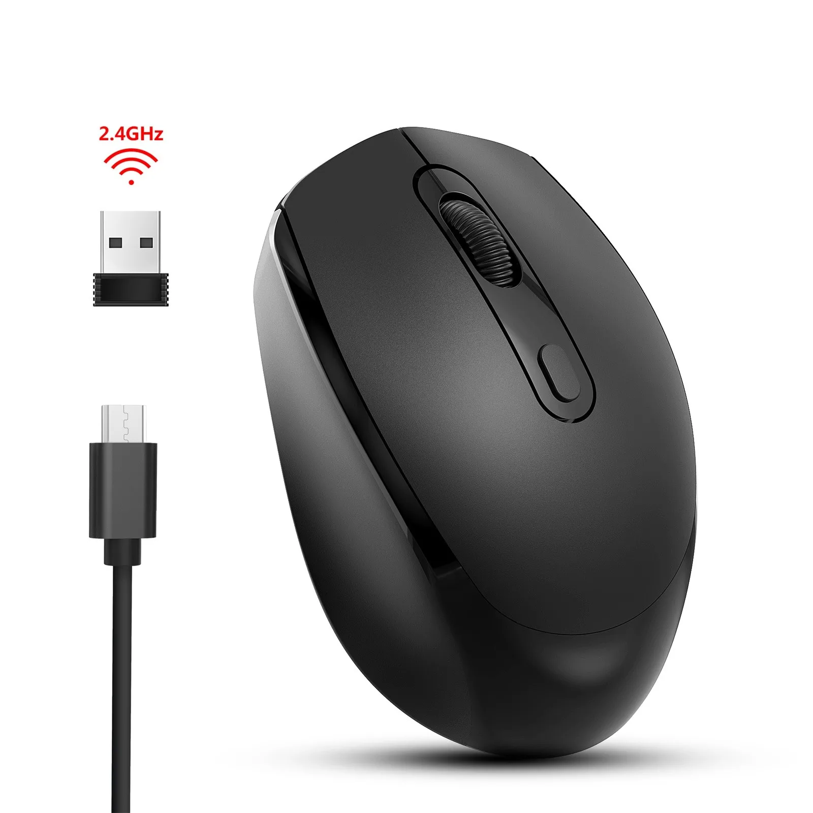 

Мышь компьютерная беспроводная оптическая с USB-приемником, 2,4 ГГц