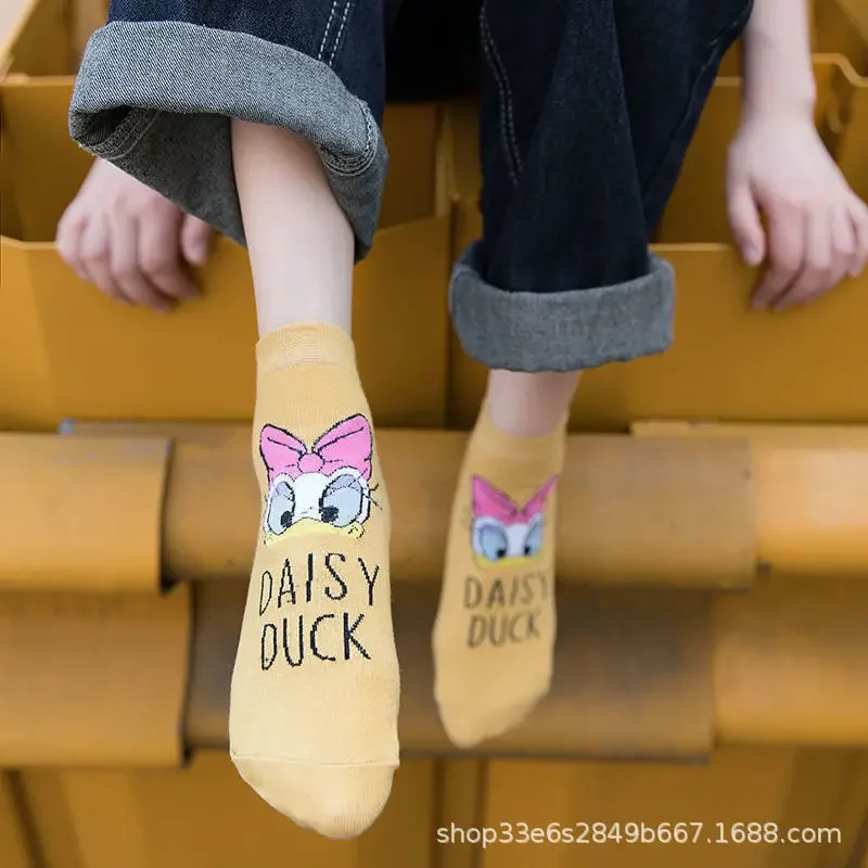 Носки-лодочки с Минни и Микки Маусом носки Disney Kawaii аниме персонаж мультфильма