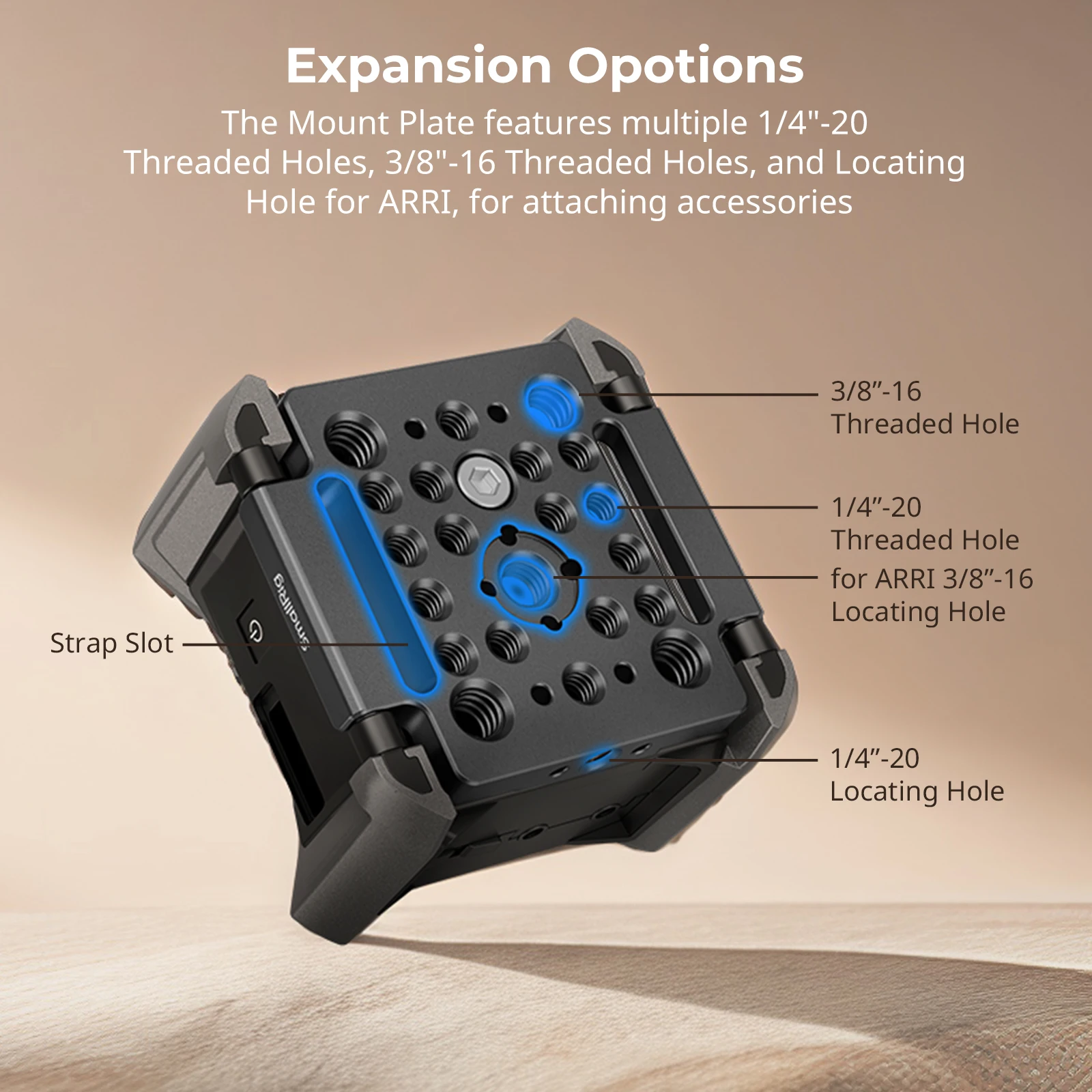 Фото Монтажная пластина SmallRig для Zoom F3 Recorde с резьбовыми отверстиями 1/4–20/3/8–16 липучками и сумкой для хранения, для крепления микрофона MD4883 №3