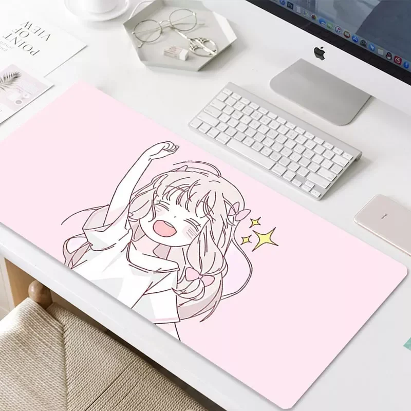 

Large Cute Girl Mouse Pad Kawaii Girl Waterproof Desktop Oil-proof Non-slip Desk Anime Pink Mousepad Laptop Notebook Desk Mat
