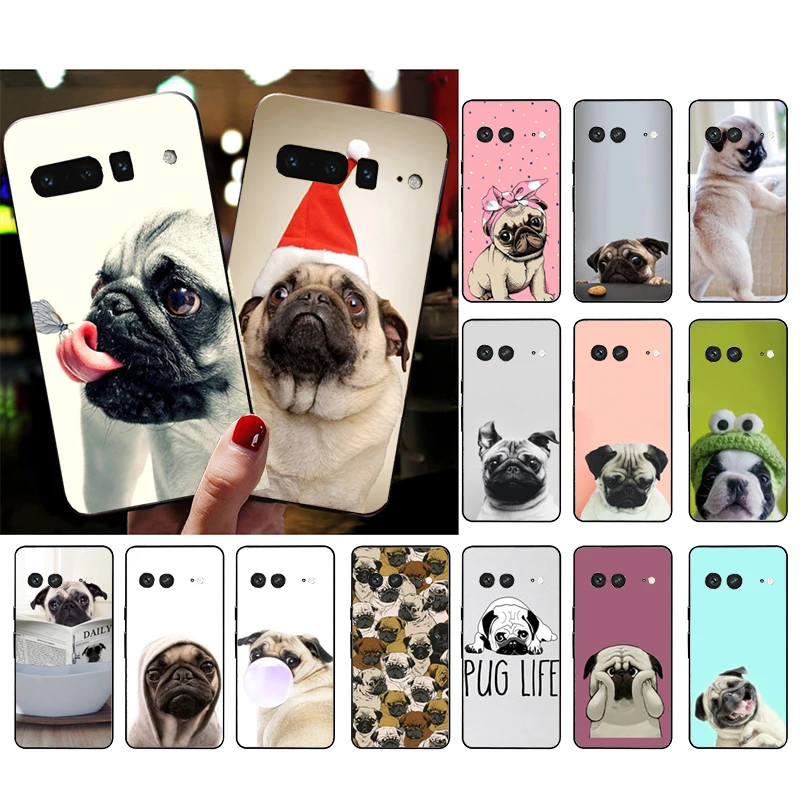 

Phone Case for Google Pixel 7 Pro 7 6A 6 Pro 5A 4A 3A Pixel 4 XL Pixel 5 6 4 3 XL 3A XL 2 XL Animal Cute Pug Dog Case Funda
