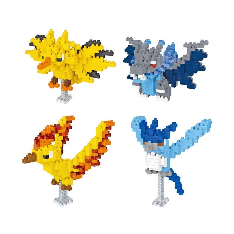 

Latest Small Building Pokemon Blocks Small Cartoon Picachu Animal Model Education Game Graphics Pokemon Toys Children's Toy Gift