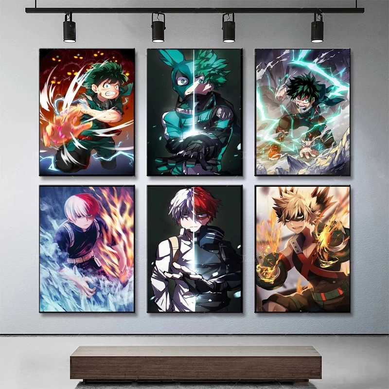 

Canvas Painting Hd Printed Home Decor My Hero Academy Pictures Japanese Anime Posters Cuadros Wall Art For Living Room Artwork