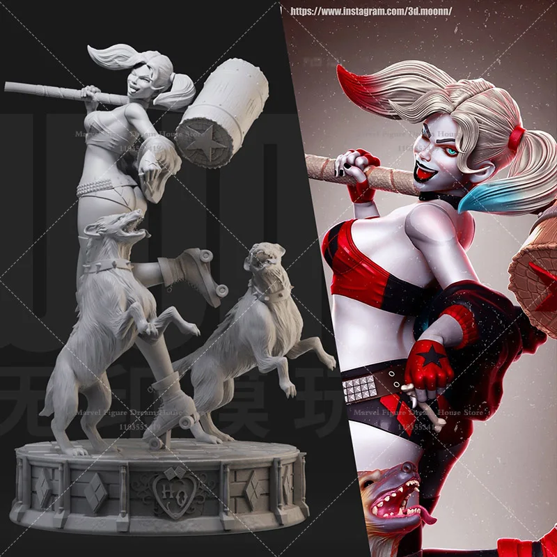 1/35 1/24 1/18 Масштаб DC Birds of Prey Little Clown Girl Walking Collie Dog Scene GK 3D DIY Самособранная кукла из