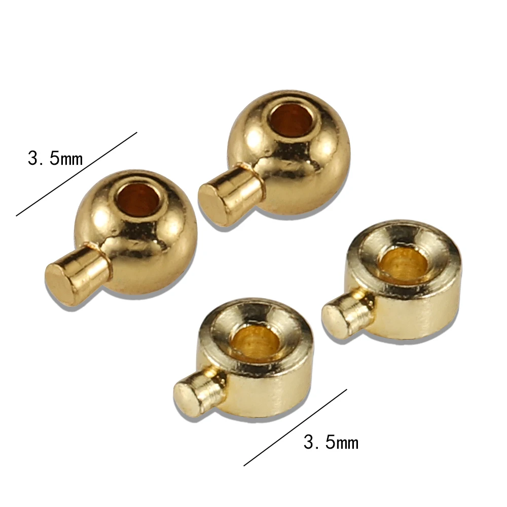 10pcs Crimp & End Beads Round Crimping fit Beading Cord Stopper Spacer Bead for Jewelry Making Accessories DIY Findings Wholeale